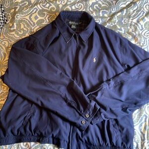 Men’s Collared Ralph Lauren Polo Navy Bomber Jacket